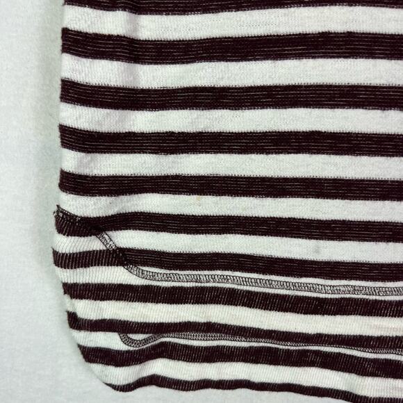 Madewell Sweater Top Womens Small Maroon Stripes Slub - Picture 6 of 15